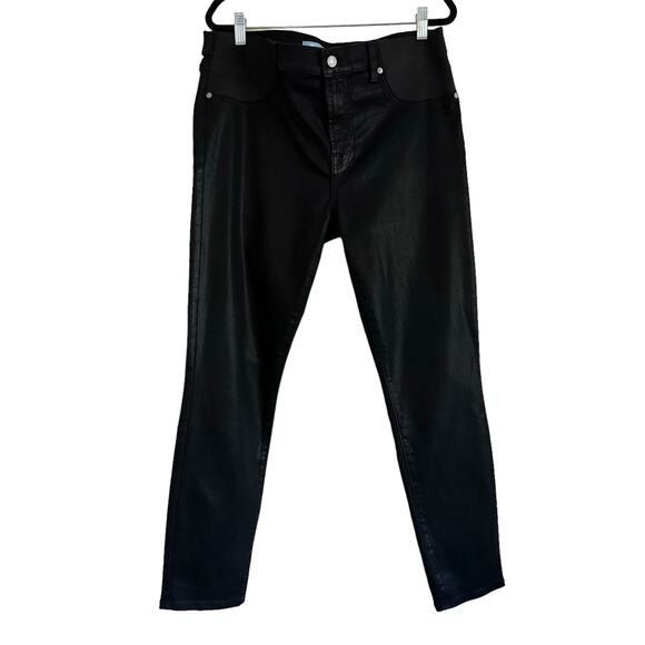 7 For All Mankind B(Air) Ankle Skinny Jeans in Coated Black Size 31 - Picture 1 of 14
